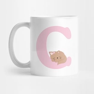 C - pink - cat Mug